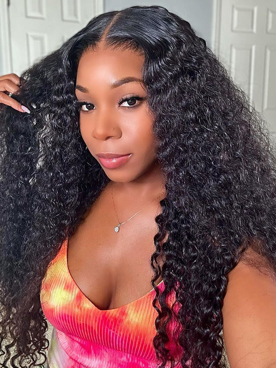 Deep Wave 6×4.5/7×5 Pre Cut Lace Wigs Pre-bleached Knots Wear Go Glueless Wig - sterlyhair