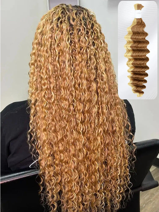 Deep Wave Bulk Human Hair For Braiding No Weft 100% Human Hair Extensions Micro Braiding Hair 100g/Bundle - sterlyhair