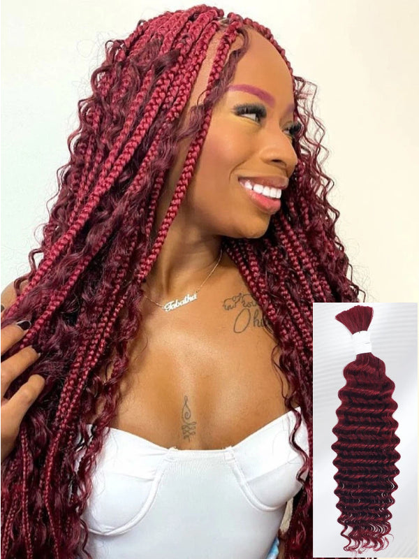 Deep Wave Bulk Human Hair For Braiding No Weft 100% Human Hair Extensions Micro Braiding Hair 100g/Bundle