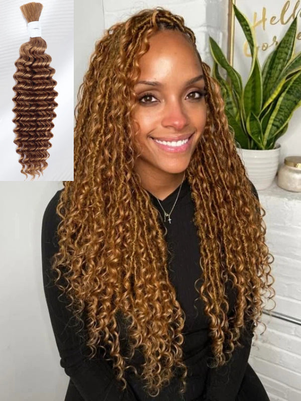 Deep Wave Bulk Human Hair For Braiding No Weft 100% Human Hair Extensions Micro Braiding Hair 100g/Bundle