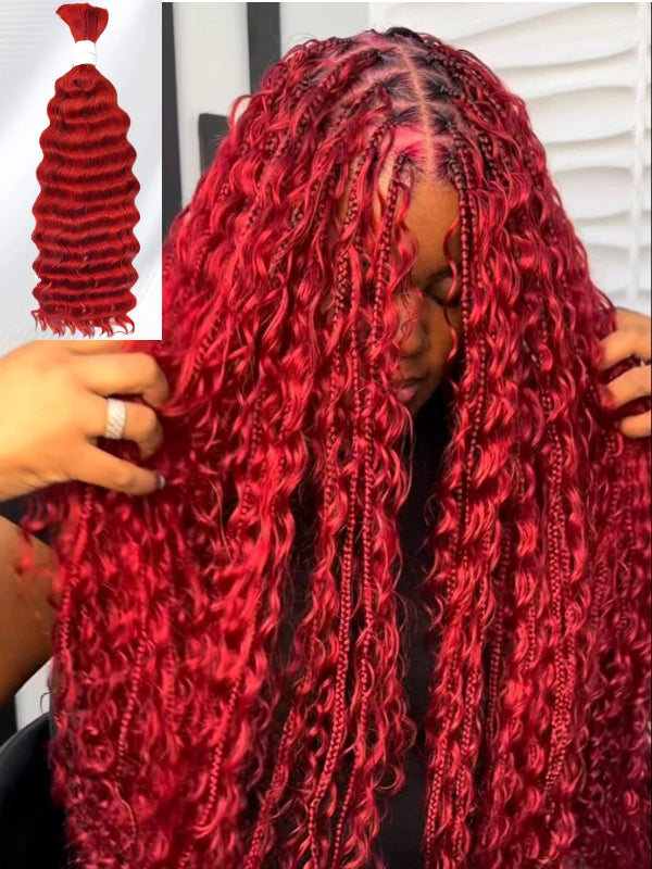 Deep Wave Bulk Human Hair For Braiding No Weft 100% Human Hair Extensions Micro Braiding Hair 100g/Bundle