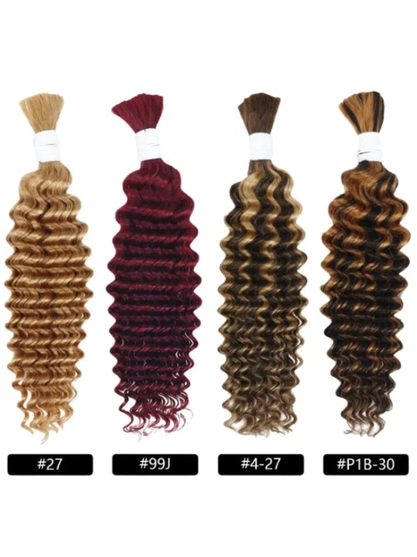 Deep Wave Bulk Human Hair For Braiding No Weft 100% Human Hair Extensions Micro Braiding Hair 100g/Bundle
