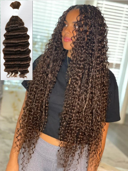 Deep Wave Bulk Human Hair For Braiding No Weft 100% Human Hair Extensions Micro Braiding Hair 100g/Bundle - sterlyhair