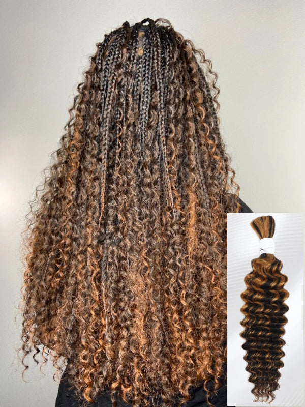 Deep Wave Bulk Human Hair For Braiding No Weft 100% Human Hair Extensions Micro Braiding Hair 100g/Bundle