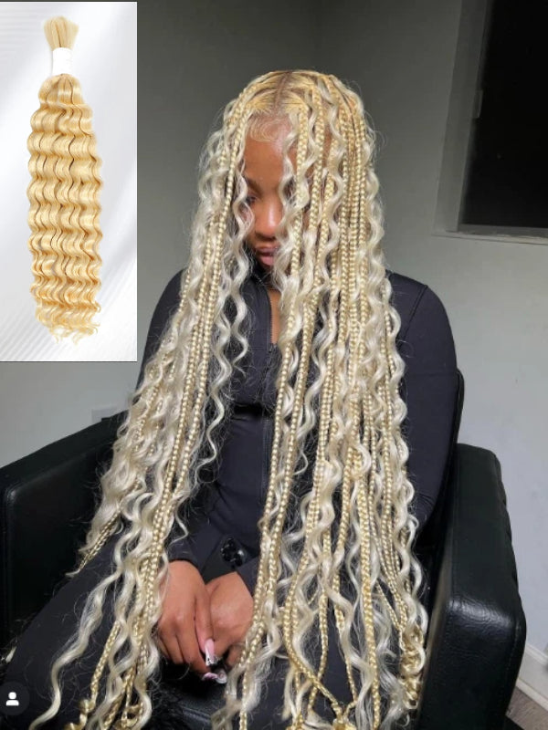 Deep Wave Bulk Human Hair For Braiding No Weft 100% Human Hair Extensions Micro Braiding Hair 100g/Bundle