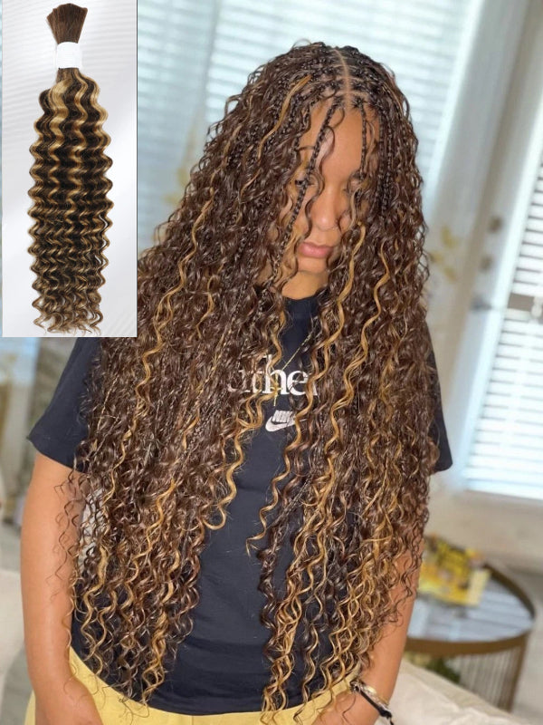 Deep Wave Bulk Human Hair For Braiding No Weft 100% Human Hair Extensions Micro Braiding Hair 100g/Bundle