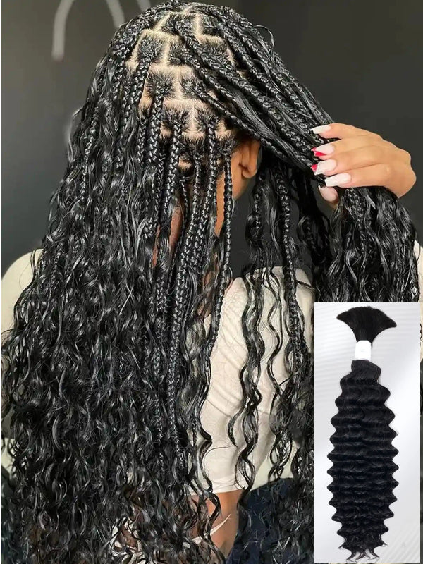 Deep Wave Bulk Human Hair For Braiding No Weft 100% Human Hair Extensions Micro Braiding Hair 100g/Bundle