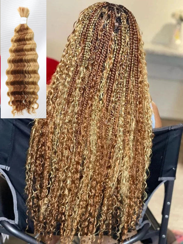 Deep Wave Bulk Human Hair For Braiding No Weft 100% Human Hair Extensions Micro Braiding Hair 100g/Bundle