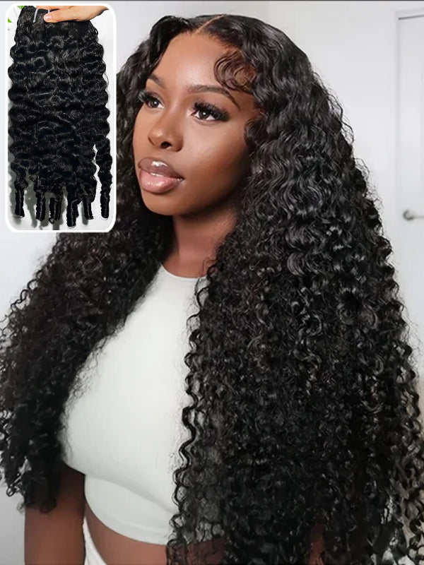 Double Drawn Raw Burmese Curly Virgin Cuticle Aligned Human Hair Bundles - sterlyhair