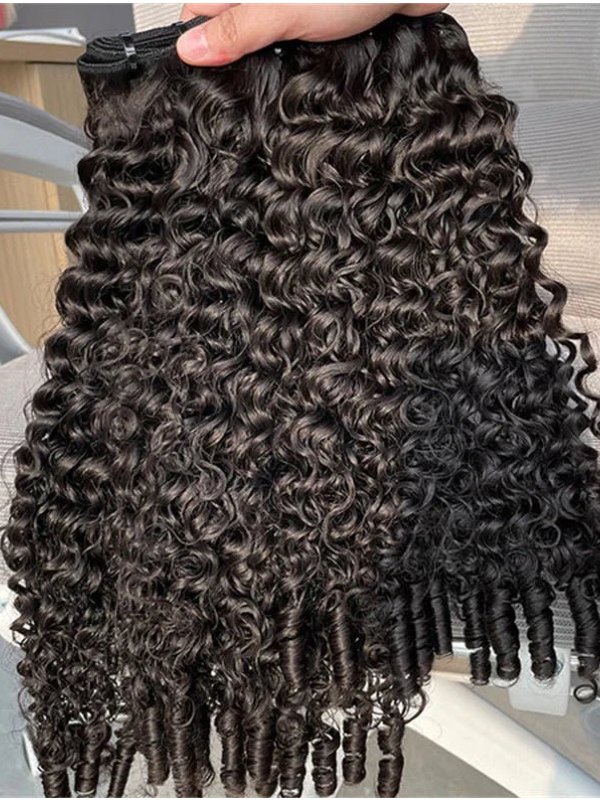 Double Drawn Raw Burmese Curly Virgin Cuticle Aligned Human Hair Bundles - sterlyhair