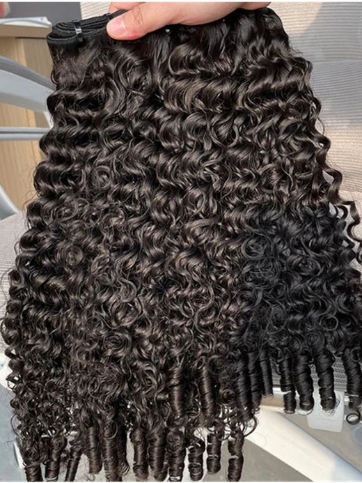 Double Drawn Raw Burmese Curly Virgin Cuticle Aligned Human Hair Bundles - sterlyhair