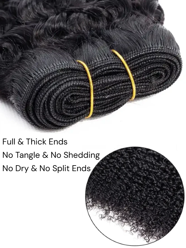 Double Drawn Raw Virgin Cuticle Aligned Curly Wave Human Hair Bundles - sterlyhair