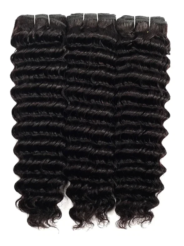 Double Drawn Raw Virgin Cuticle Aligned Deep Wave Human Hair Bundles - sterlyhair