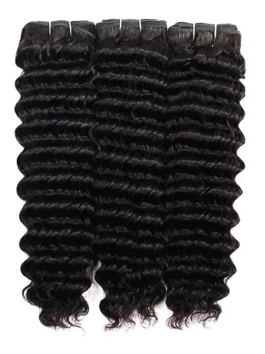 Double Drawn Raw Virgin Cuticle Aligned Deep Wave Human Hair Bundles - sterlyhair