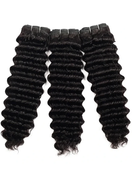 Double Drawn Raw Virgin Cuticle Aligned Deep Wave Human Hair Bundles - sterlyhair