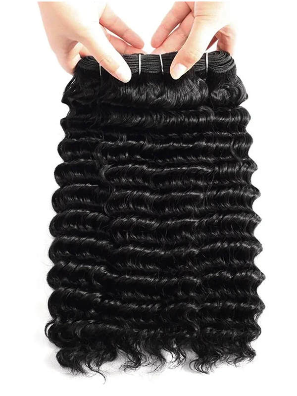 Double Drawn Raw Virgin Cuticle Aligned Deep Wave Human Hair Bundles - sterlyhair