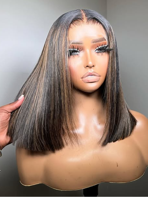 FB30 Balayage Straight Short Bob Wig Human Hair Wigs Sterly Hair - sterlyhair