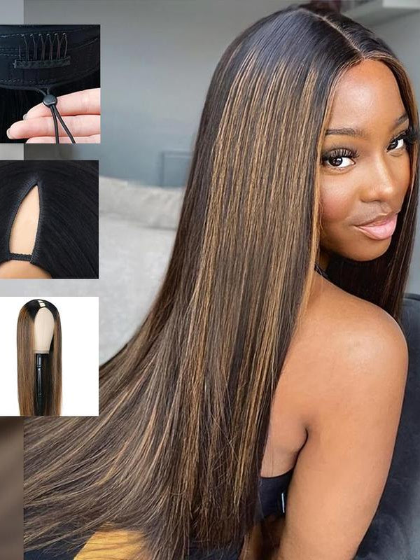 TikTok Hot | New Drawstring V Part Human Hair Wig No Leave Out No Sew In 250% Density - sterlyhair