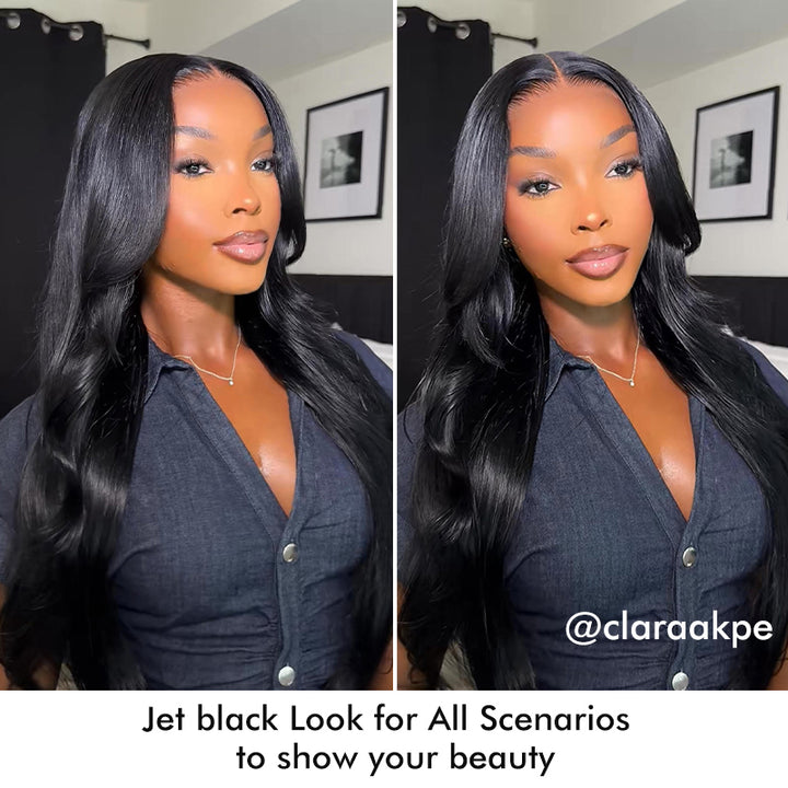 #1 Jet Black 13×6 Lace Loose Body Wave Wig Human Hair Sterly Hair - sterlyhair