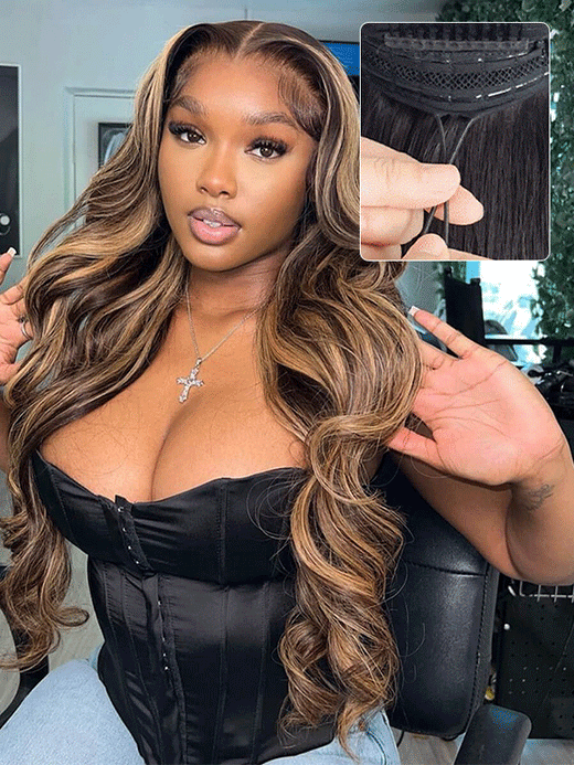 Glueless 13x6 P4/27 Highlight Wig Body Wave HD Lace Front Human Hair Wig Sterly Hair - sterlyhair
