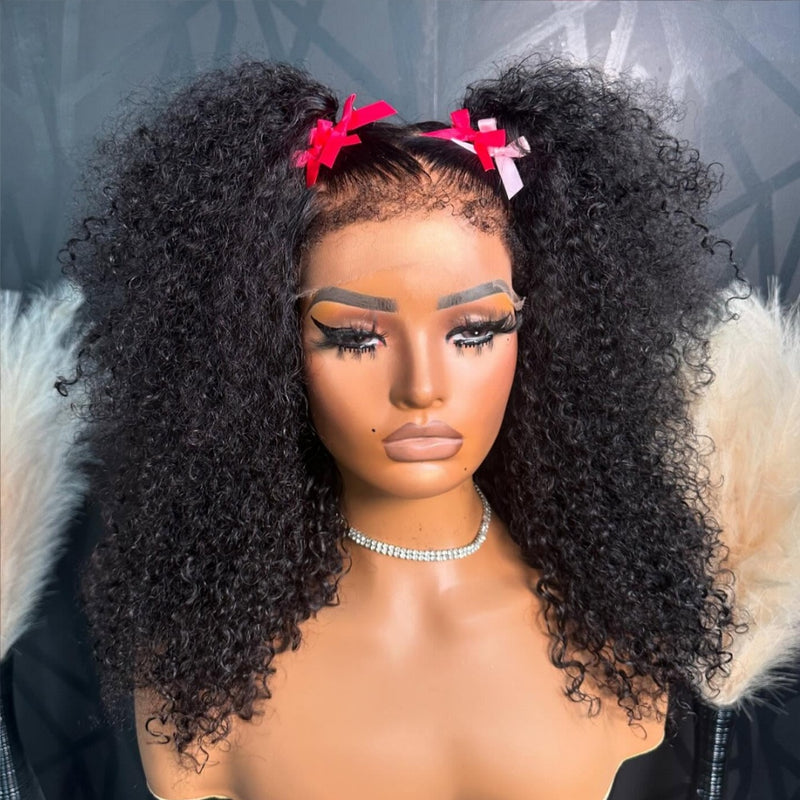 Type 4C Edges Wig | Glueless Burmese Curly 4c Hairline 7×6/13×6 Human Hair Wigs - sterlyhair