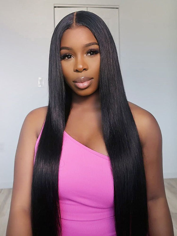 Glueless Straight Human Hair Wig 9x6 Lace Wig Pre Bleached Knots Ready to Go Wig - sterlyhair