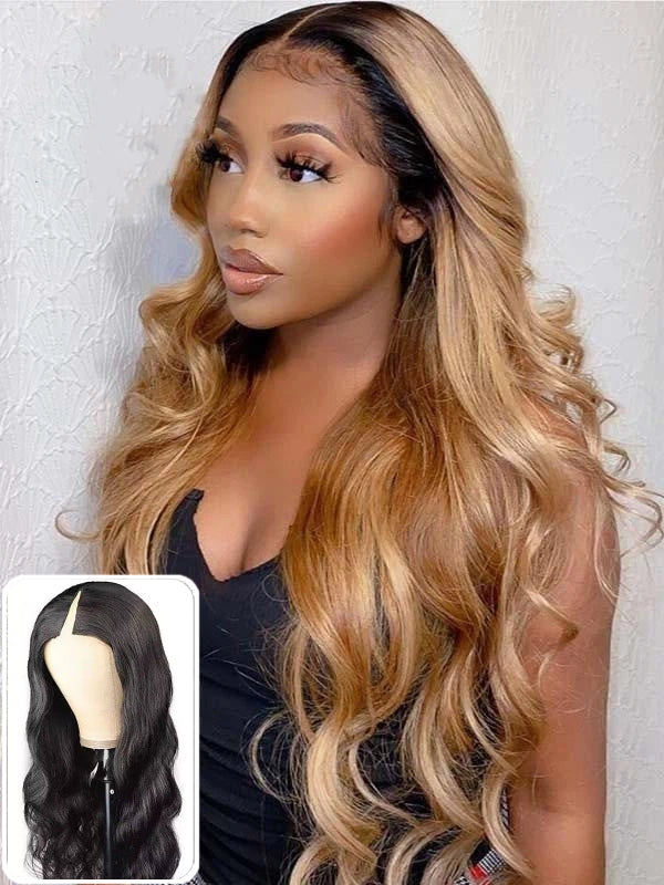 Glueless V Part Body Wave Wigs Beginner Friendly Thin Part Drawstring Wig - sterlyhair