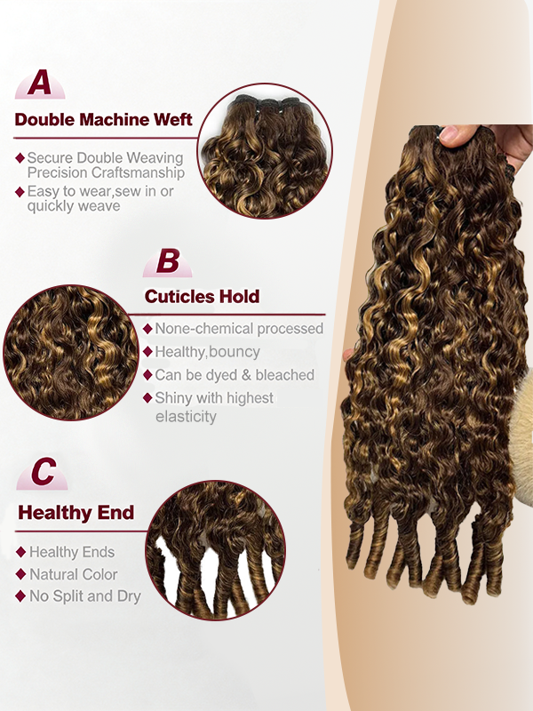 Highlight Color #4/27 Raw Burmese Curly Bundles 100% Human Hair Bundle Sterly Hair