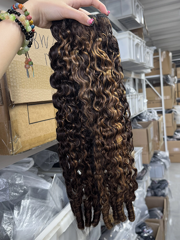 Highlight Color #4/27 Raw Burmese Curly Bundles 100% Human Hair Bundle Sterly Hair