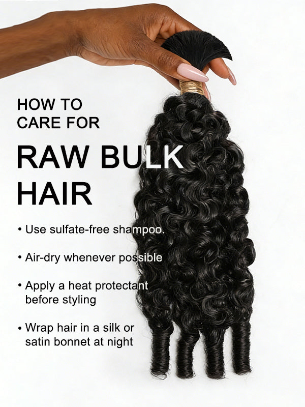 Raw Bulk Human Hair | Boho Braids Burmese Curly Hair Bulk For Braids 100% Human Hair Extensions 100g - sterlyhair