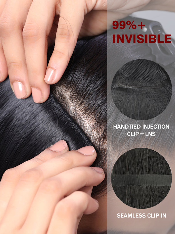 Raw Hair Clip In | Silky Straight Invisi Edge Clip in Hair Extensions For Black Women 8pcs With 18 Clips - sterlyhair