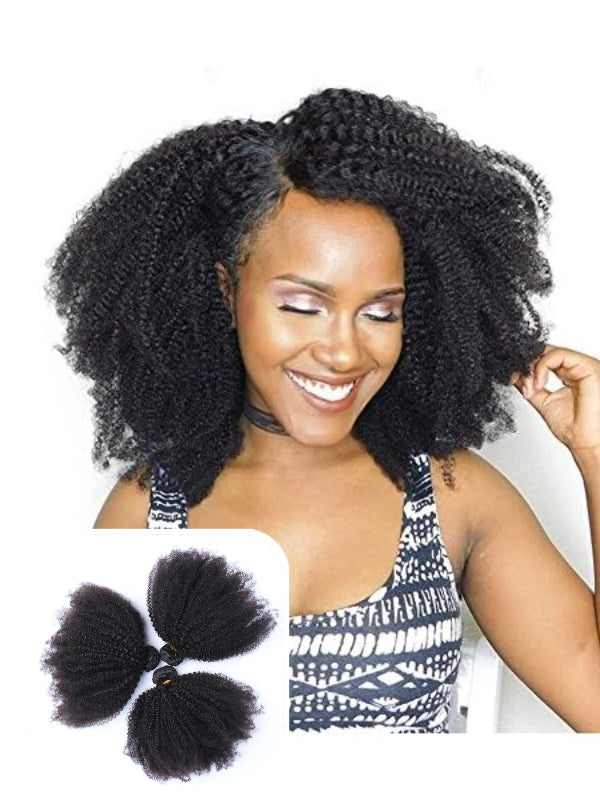 Indian 4b/4c Afro Kinky Curly Human Hair Bundles Human Hair Weave Bundles Deal - sterlyhair