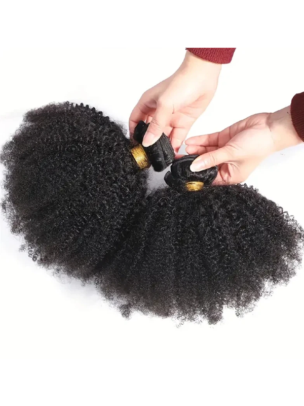 Indian 4b/4c Afro Kinky Curly Human Hair Bundles Human Hair Weave Bundles Deal - sterlyhair