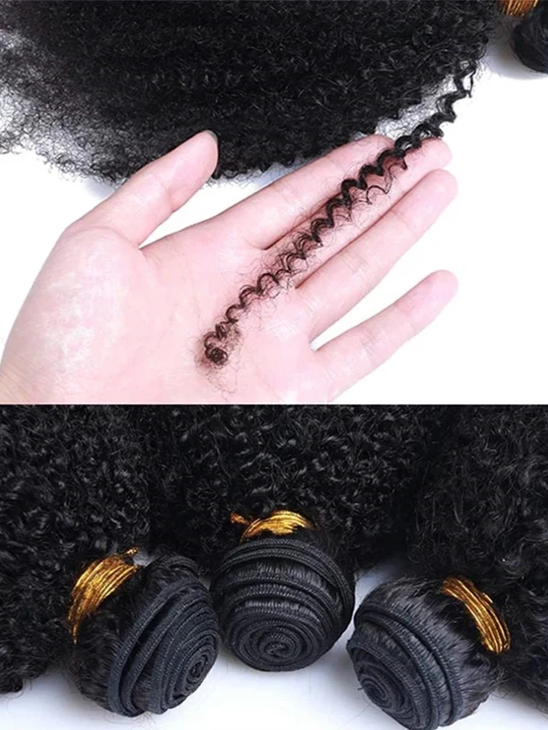 Indian 4b/4c Afro Kinky Curly Human Hair Bundles Human Hair Weave Bundles Deal - sterlyhair