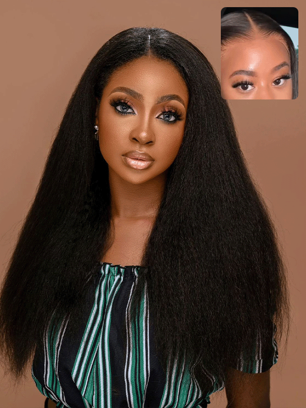 Raw Hair Wig | 13x6 HD Lace Full Frontal Wig Undetactable HD Lace Kinky Straight Human Hair Wig - sterlyhair