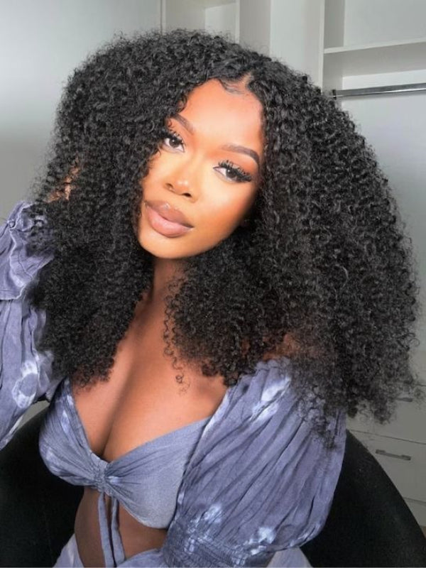 Kinky Curly Wig Glueless 13×6 PreMax Wig Flexi-Fit Drawstring Human Hair Wigs Pre Bleached - sterlyhair