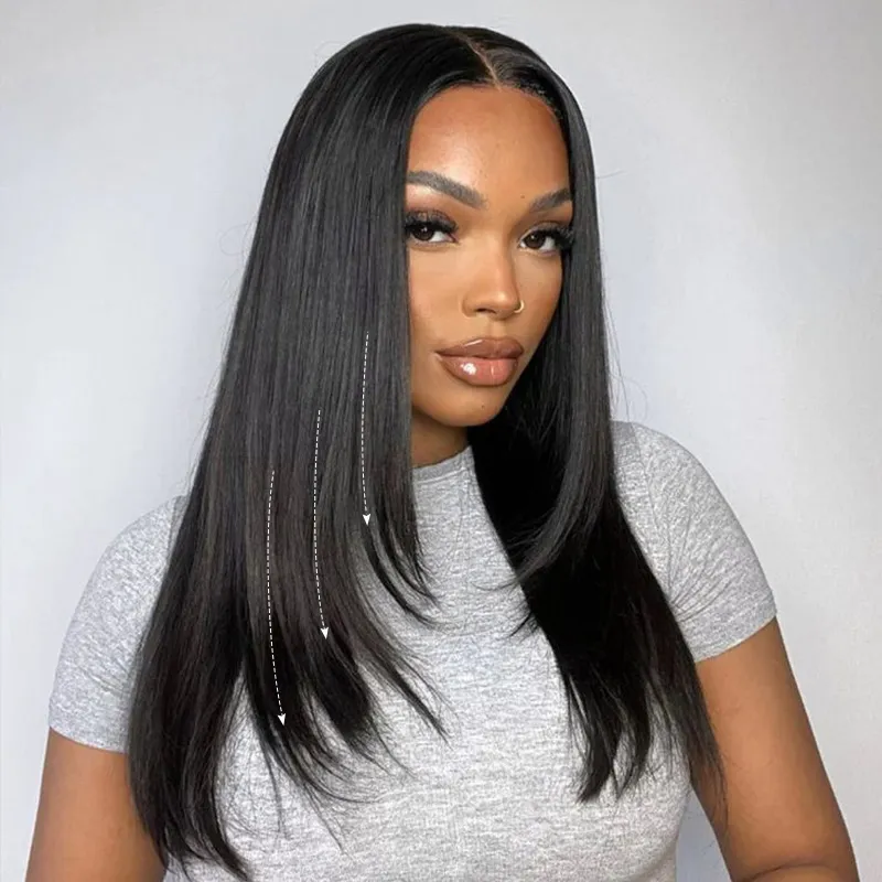 Affordable Wear Go Glueless Layered Straight Human Hair Wig Sterly Hair