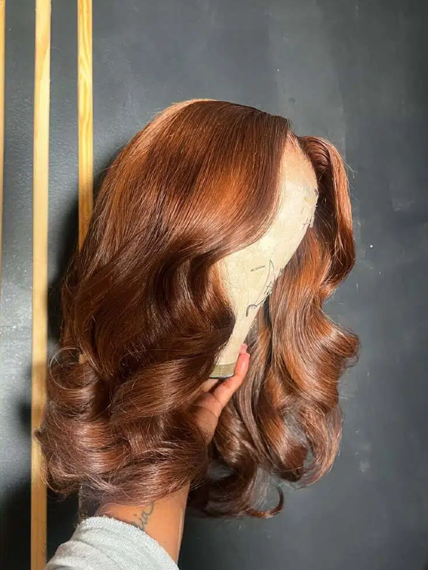 Sterly Copper Brown Frontal Wigs Human Hair 13×6 Loose Body Short Bob Wigs - sterlyhair