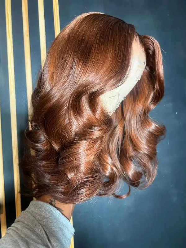 Sterly Copper Brown Frontal Wigs Human Hair 13×6 Loose Body Short Bob Wigs - sterlyhair