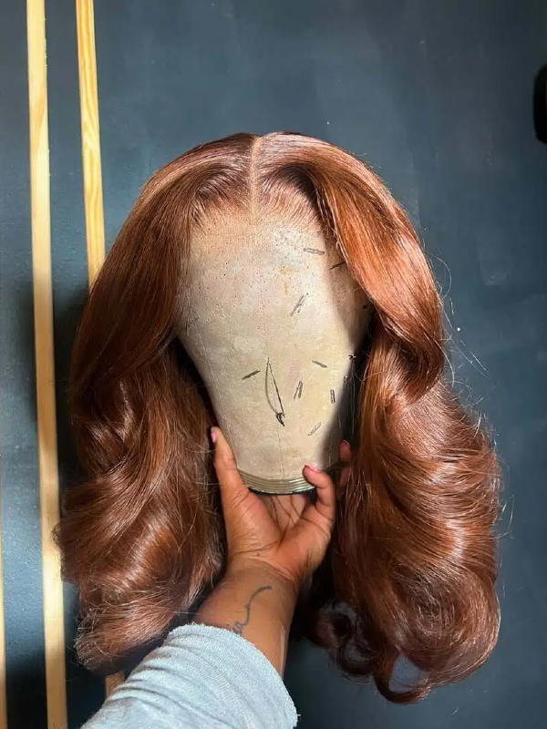 Sterly Copper Brown Frontal Wigs Human Hair 13×6 Loose Body Short Bob Wigs - sterlyhair