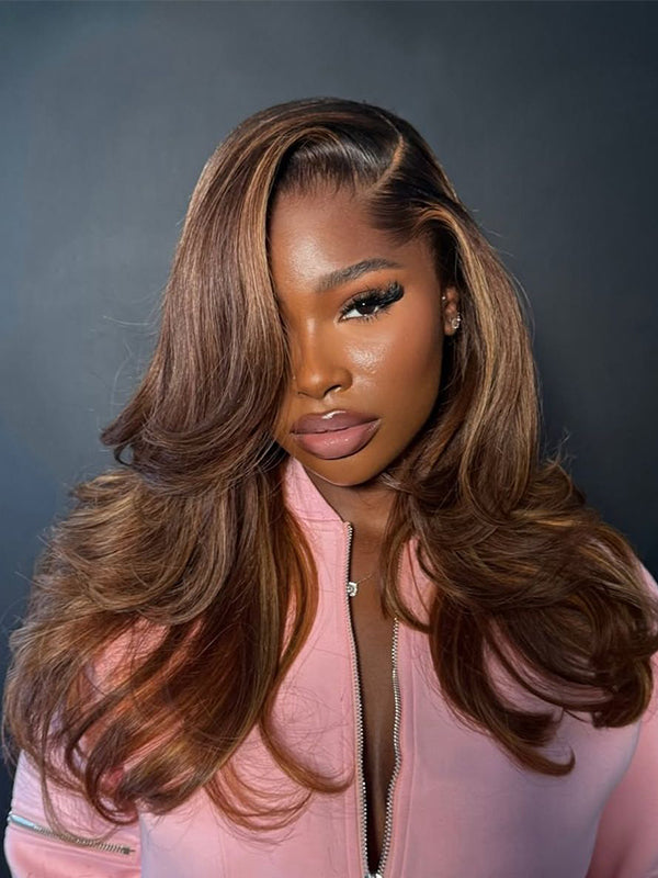 Layered Cut Trendy Balayage Straight Short Wig Human Hair Wigs Sterly Hair - sterlyhair
