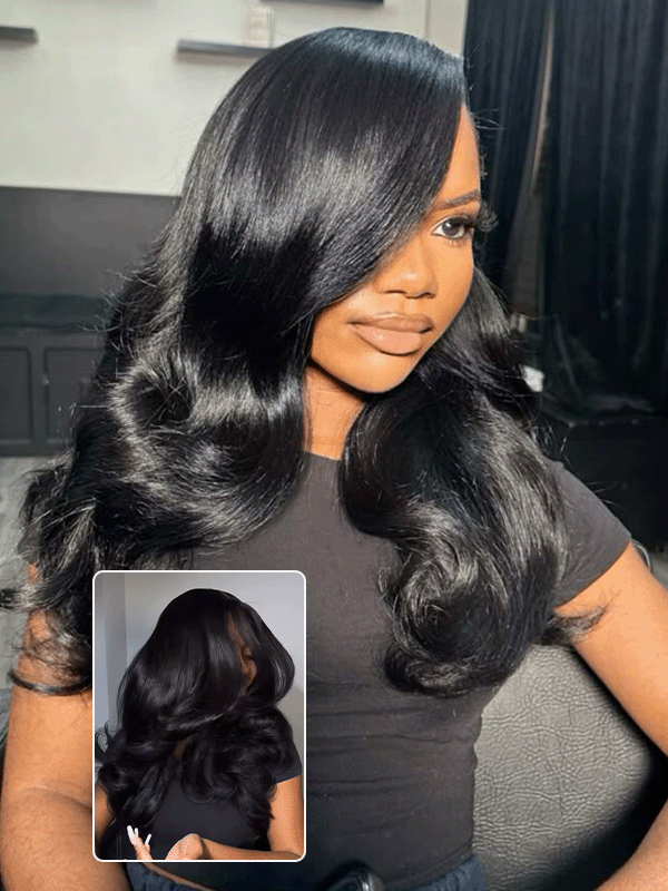 220% Density Layered Cut Trendy C Part Body Wave Wig Human Hair Wigs Sterly Hair - sterlyhair