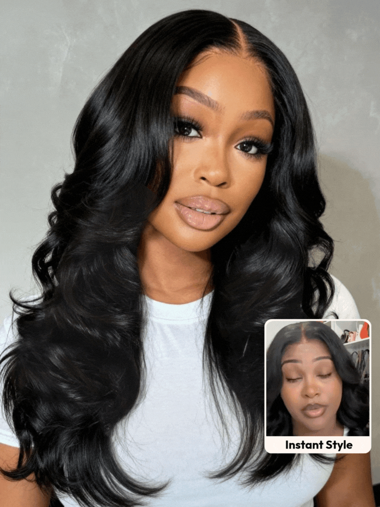 Layered Cut Trendy C Part Butterfly Loode Body Wave Wig Human Hair Wigs - sterlyhair