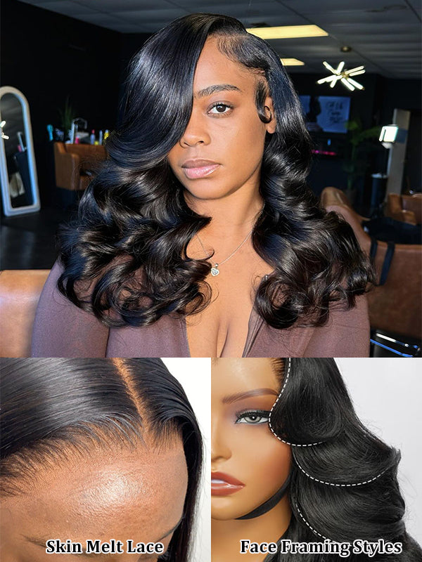 Layered Cut Trendy C Part Butterfly Loode Body Wave Wig Human Hair Wigs - sterlyhair