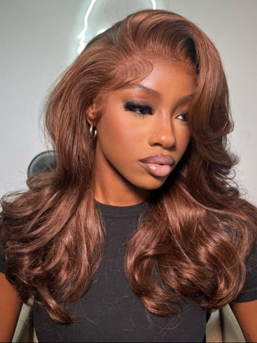 Layered Cut Trendy Chocolate Brown Short Wig Human Hair Wigs Sterly Hair - sterlyhair