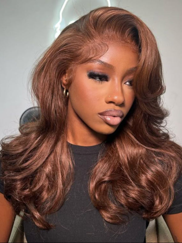 Layered Cut Trendy Chocolate Brown Short Wig Human Hair Wigs Sterly Hair - sterlyhair