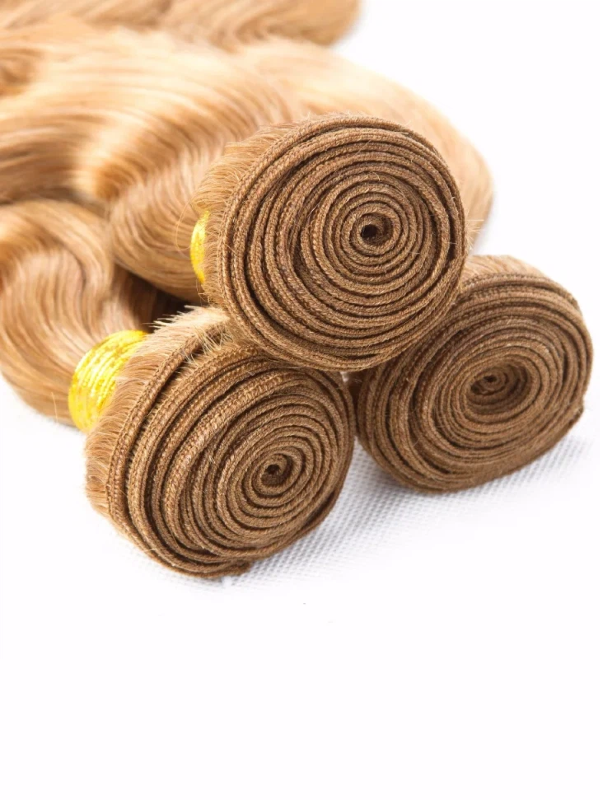 Light Blonde #27 Colored Body Wave Bundles Human Hair Bundles 3/4 PCS Bundle Deals Hair Extensions - sterlyhair