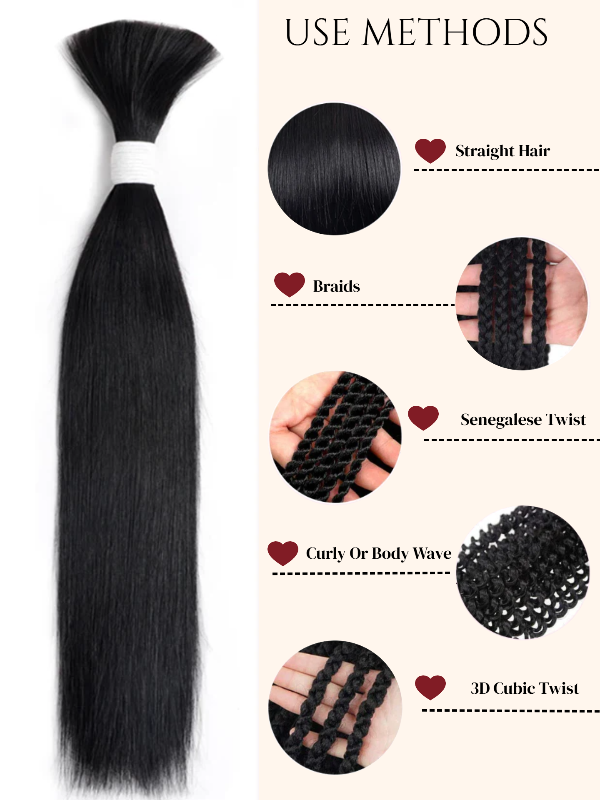 Micro Braiding Hair Bulk Human Hair Straight Human Braiding Hair No Weft Human Hair Braids Extension 100g/Bundle