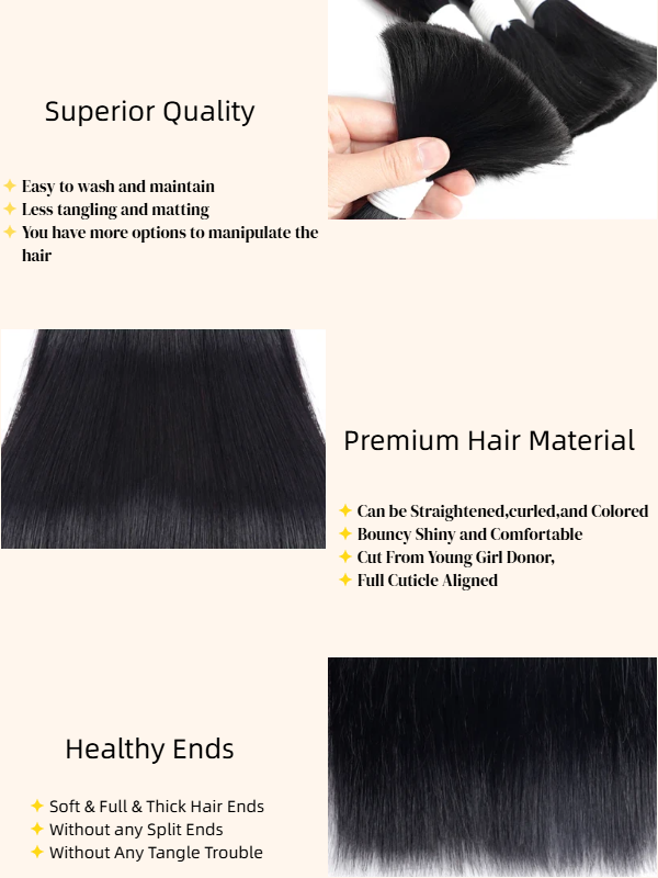 Micro Braiding Hair Bulk Human Hair Straight Human Braiding Hair No Weft Human Hair Braids Extension 100g/Bundle - sterlyhair