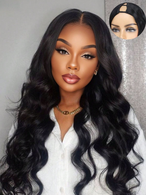 TikTok Hot | 250% Density V Part Body Wave Wig Natural Scalp No Leave Out No Sew In Human Hair Wigs - sterlyhair